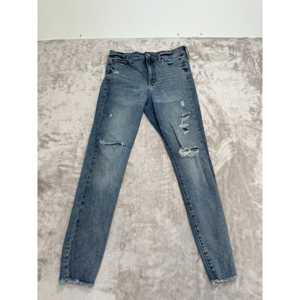 GAP Jeans Women's Size 8/29 Blue Denim Favorite Jegging Skinny Jeans Frayed EUC
